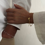 WHITE STONE BUCHSTABEN  PARTNERARMBAND aus 925 Silber - Eleganter Armband - AURIME