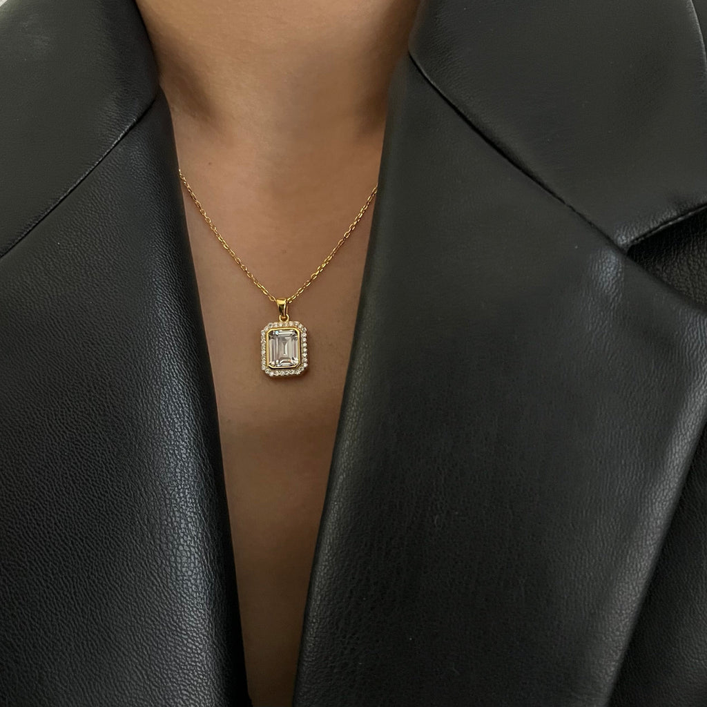 BAGUETTE ZIRKONIA KETTE 2 aus 925 Silber - Eleganter Halskette - AURIME