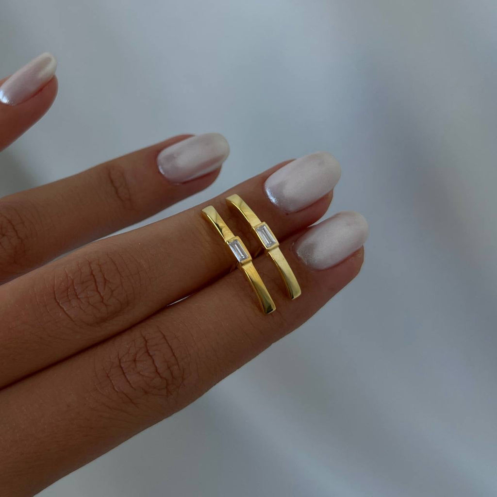 LANGE BAGUETTE OHRRING aus 925 Silber - Eleganter Ohrringe - AURIME
