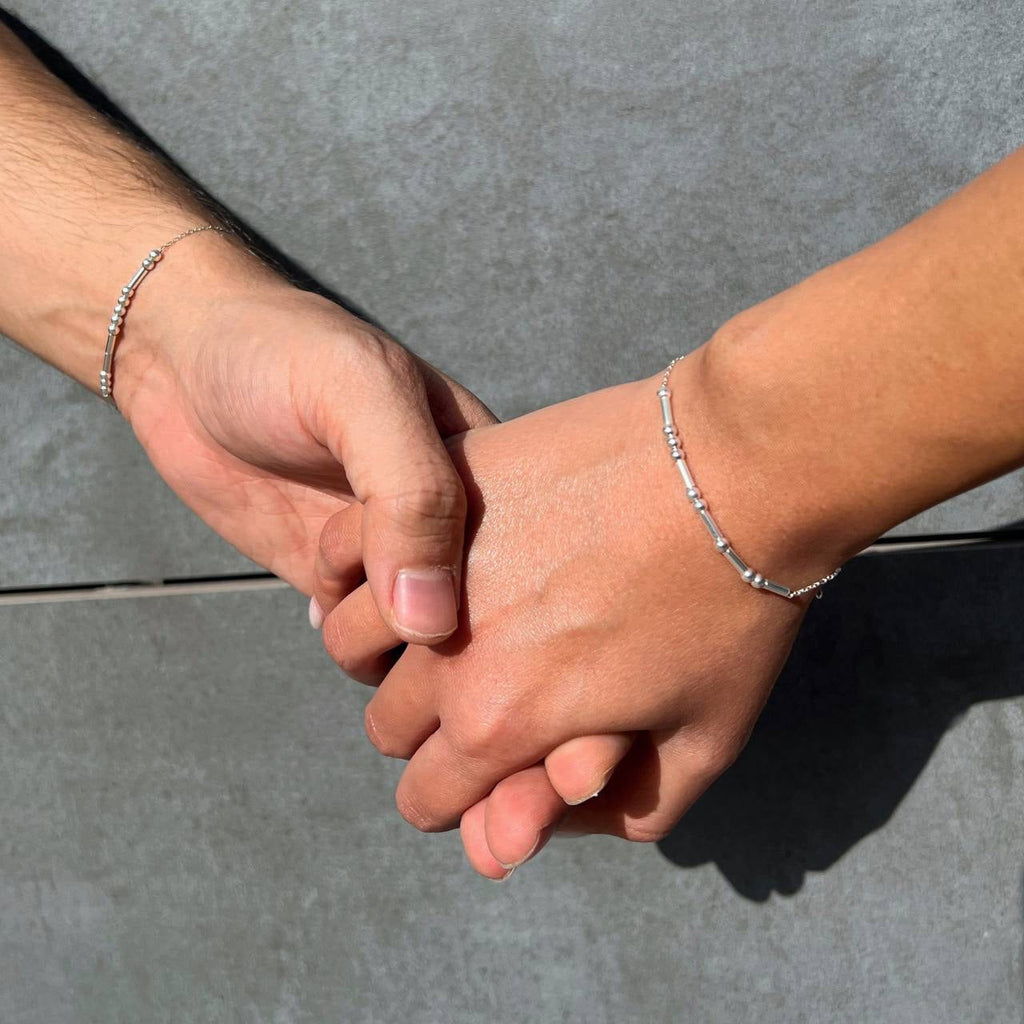 MORSECODE PARTNERARMBAND II aus 925 Silber - Eleganter Armband - AURIME
