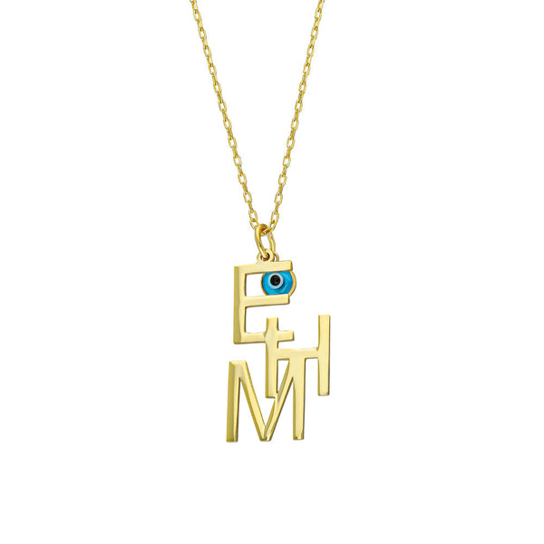 TRIO INITIALEN NECKLACE MIT NAZAR aus 925 Silber - Hochwertiger Schmuck - AURIME