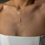 FREISTEHENDE STERN BUCHSTABENKETTE aus 925 Silber - Eleganter Halskette - AURIME