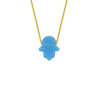FATIMAS HAND OPAL KETTE aus 925 Silber - Eleganter Halskette - AURIME
