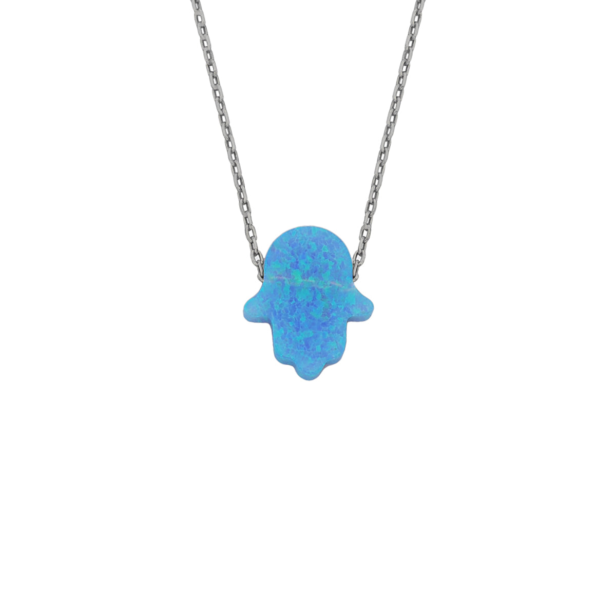 FATIMAS HAND OPAL KETTE aus 925 Silber - Eleganter Halskette - AURIME