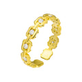 Feiner Silberring mit Steinbesatz, aus 925 Silber, von AURIME, detailreiche Schmuckkreation, Nahaufnahme des Rings