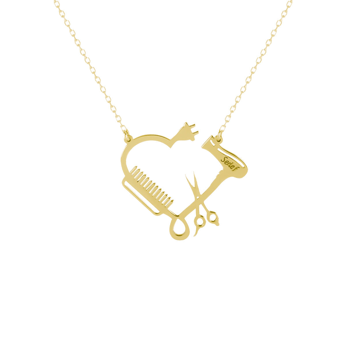 FRISEUR KETTE GRAVUR aus 925 Silber - Eleganter Halskette - AURIME