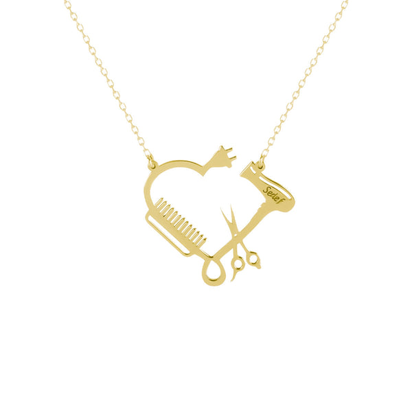 FRISEUR KETTE GRAVUR aus 925 Silber - Eleganter Halskette - AURIME