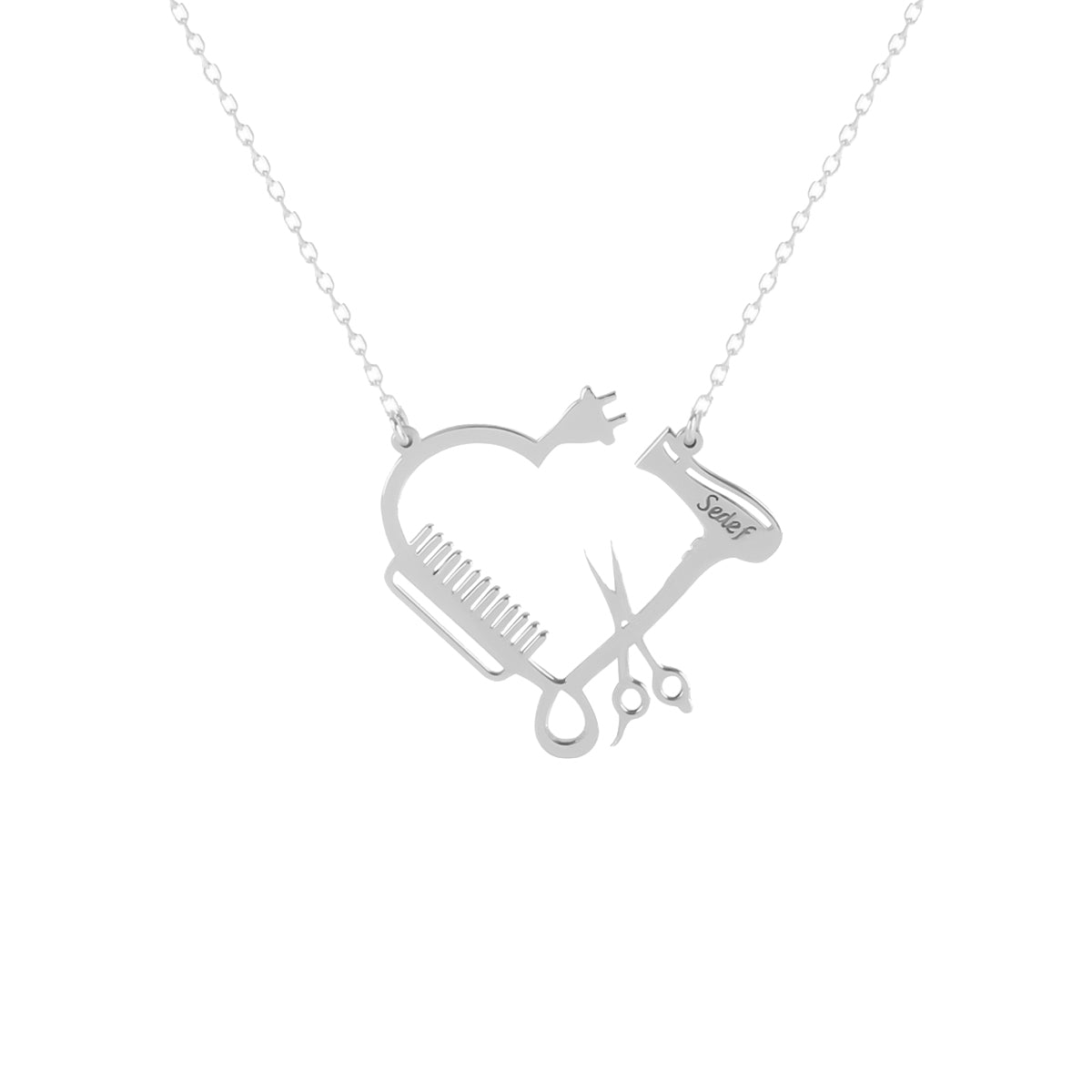 FRISEUR KETTE GRAVUR aus 925 Silber - Eleganter Halskette - AURIME