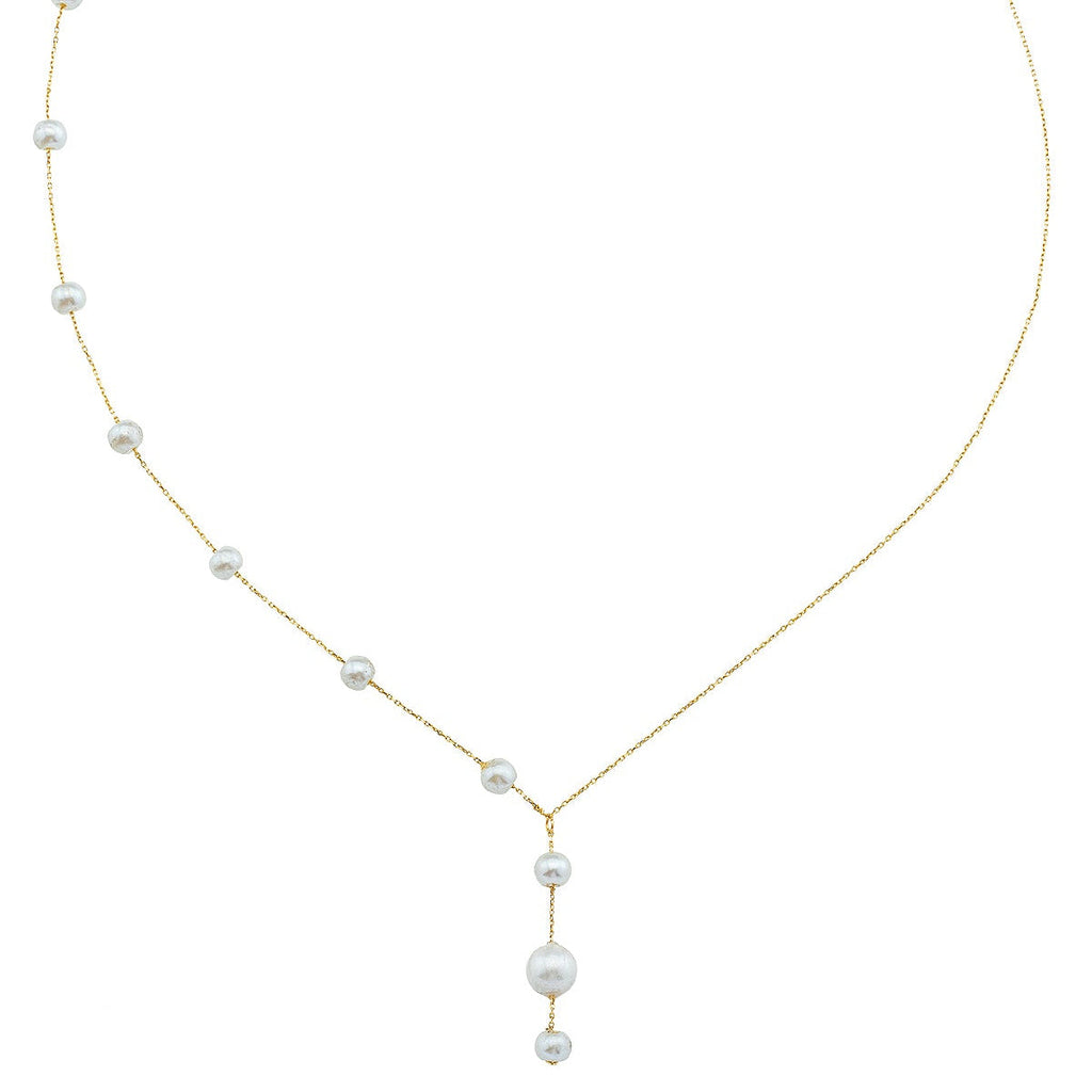 EINFACHE PERLENKETTE HALSKETTE | 14K GOLD