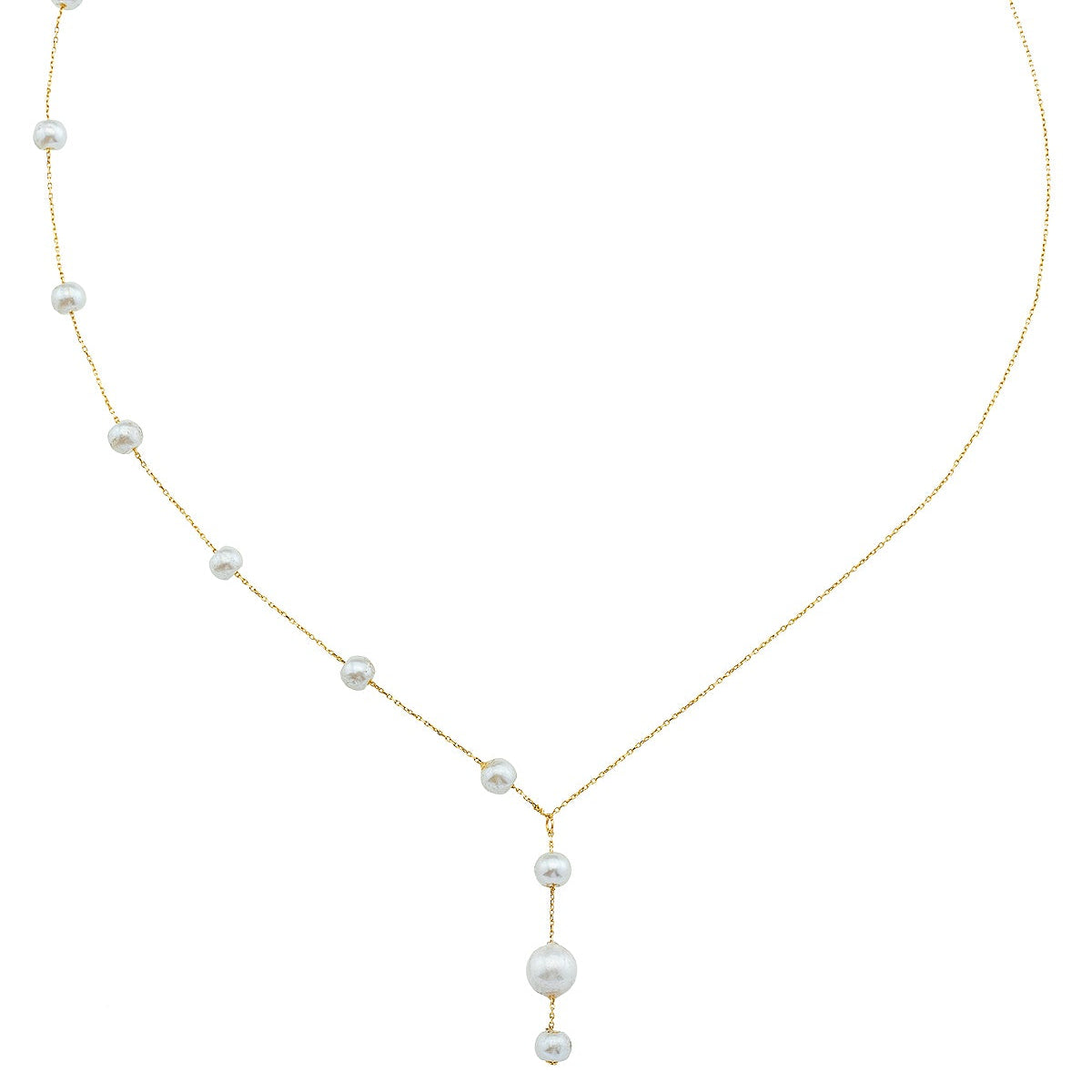 EINFACHE PERLENKETTE HALSKETTE | 14K GOLD