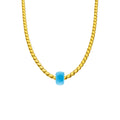 Silberne Halskette mit blauen Stein von AURIME, 925 Silber, elegante Schmuckkette mit blauem Edelstein.