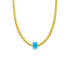 GERSTEN HALSKETTE MIT BLAUEN STEIN aus 925 Silber - Eleganter Halskette - AURIME