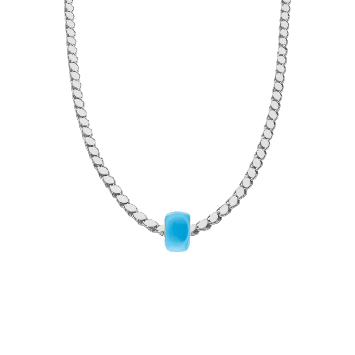 GERSTEN HALSKETTE MIT BLAUEN STEIN aus 925 Silber - Eleganter Halskette - AURIME