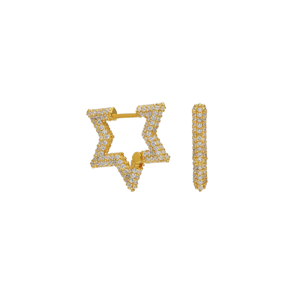 HALB STERN OHRRING aus 925 Silber - Eleganter Ohrringe - AURIME
