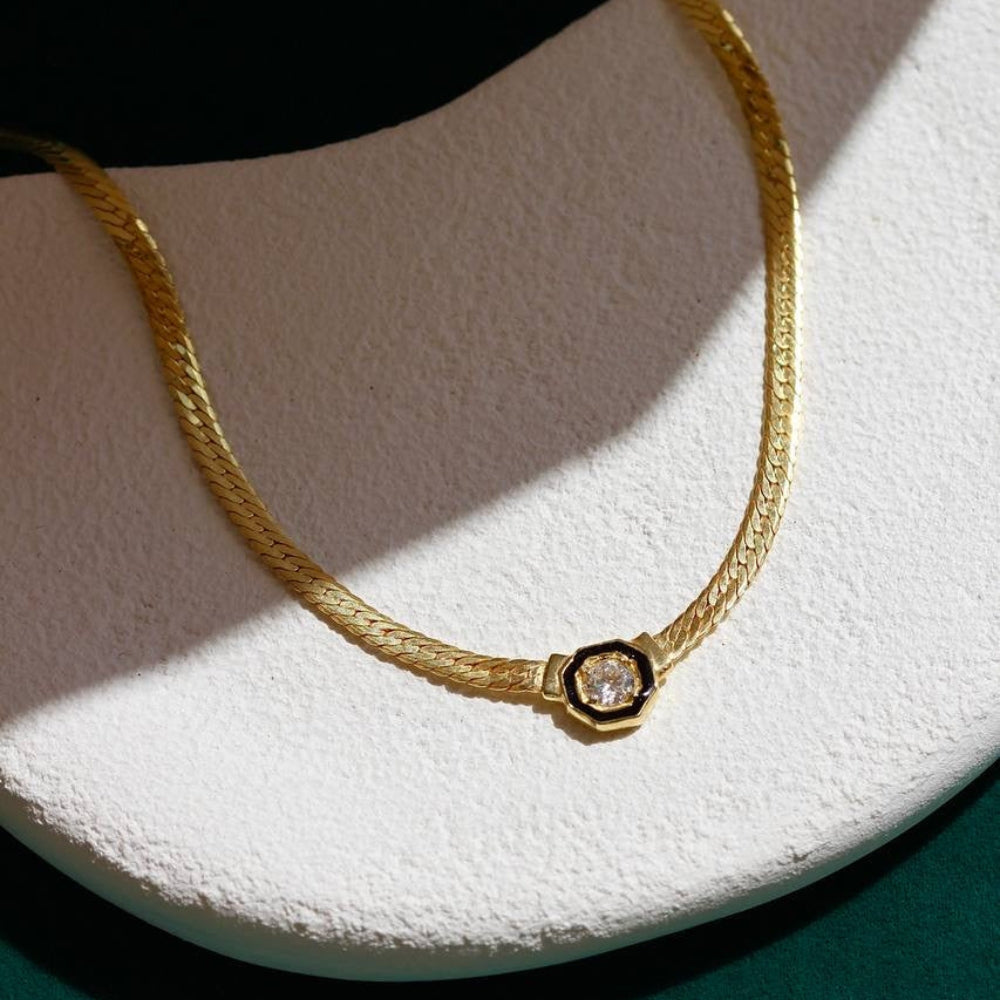 SNAKE BIG ZIRKONIA KETTE aus 925 Silber - Eleganter Halskette - AURIME
