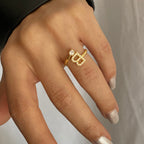 LETTER DIAMOND RING aus 925 Silber - Eleganter Ring - AURIME