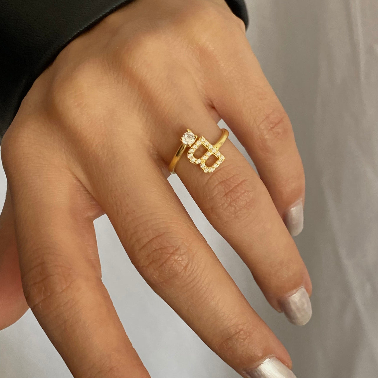 Letter diamond Ring (6985709191213)