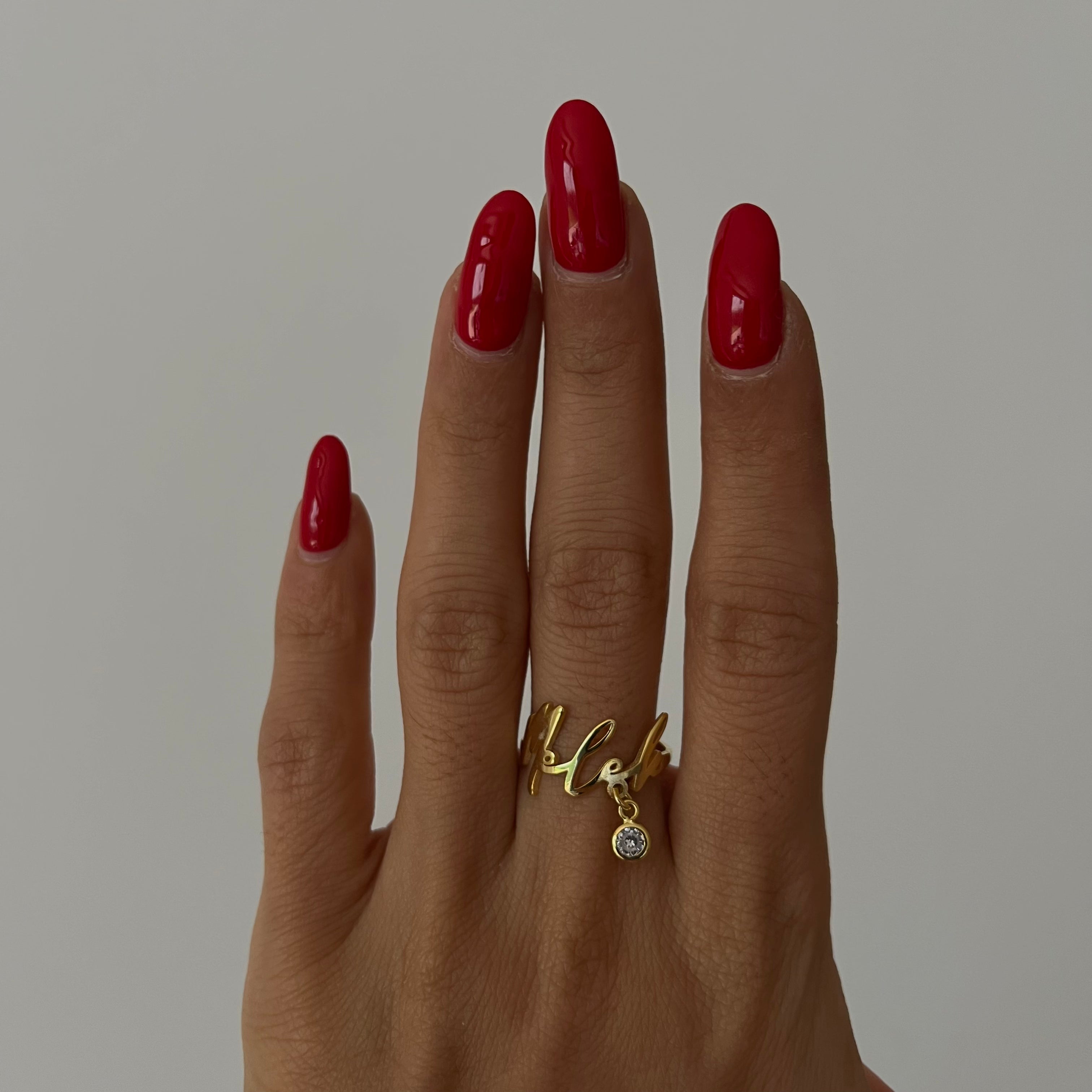 NAMENSRING MIT ZIRKONIA STEIN aus 925 Silber - Eleganter Ring - AURIME