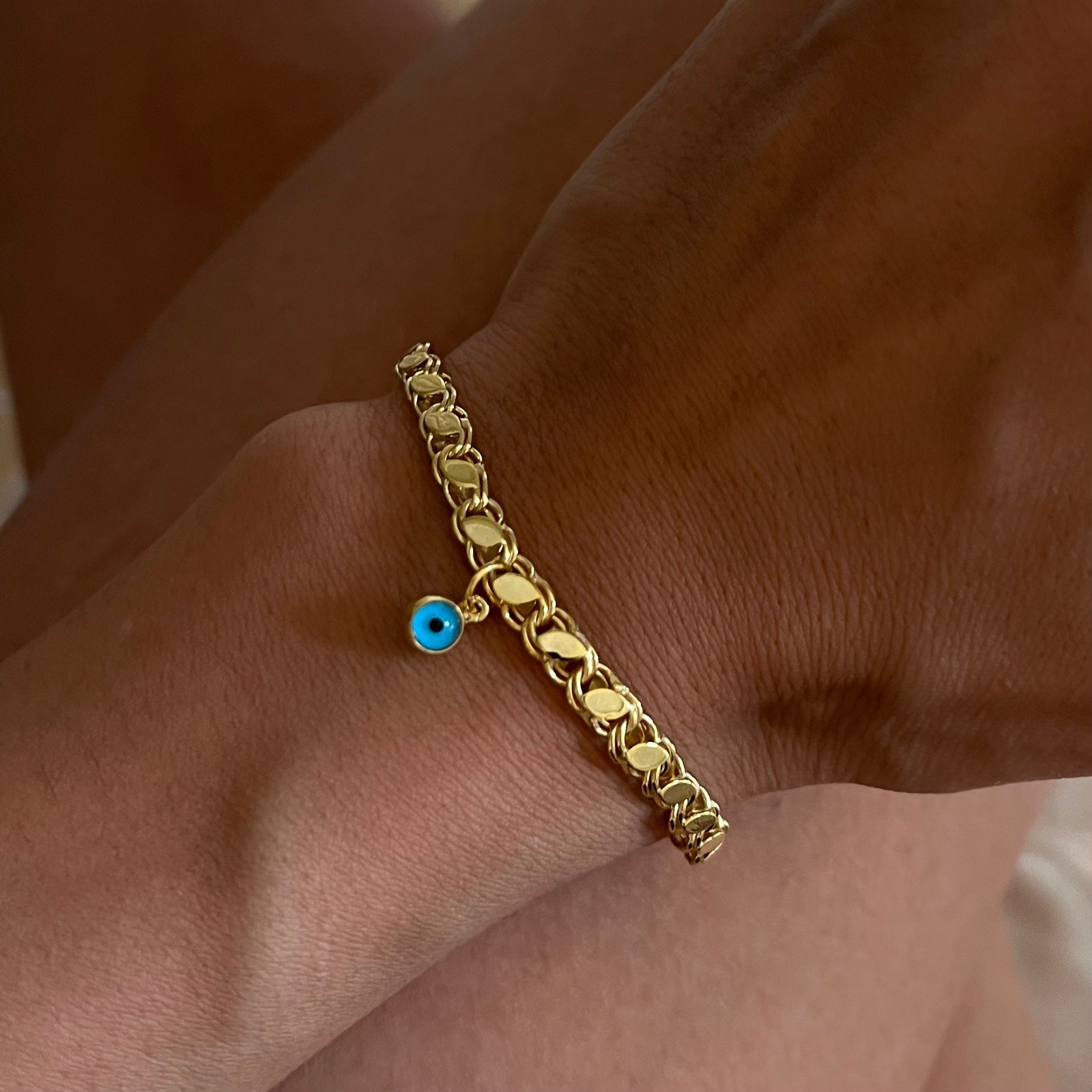 GERSTEN ARMKETTE MIT NAZAR aus 925 Silber - Eleganter Halskette - AURIME