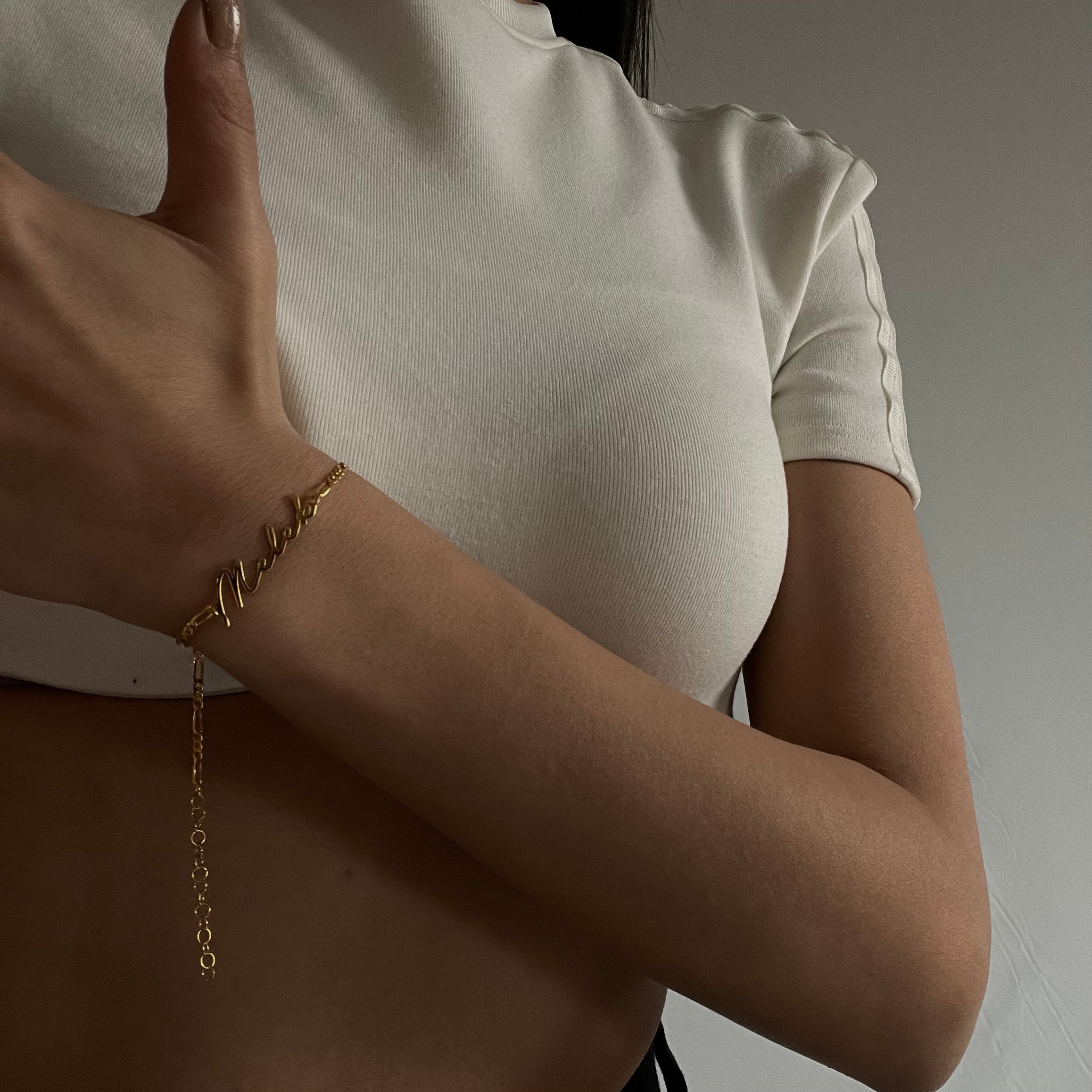 SIGNATUR NAMENS ARMKETTE FIGARO aus 925 Silber - Eleganter Halskette - AURIME