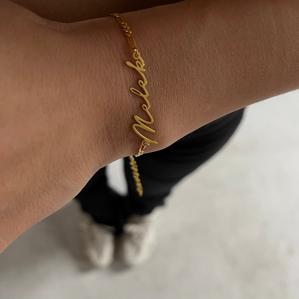 SIGNATUR NAMENS ARMKETTE FIGARO aus 925 Silber - Eleganter Halskette - AURIME