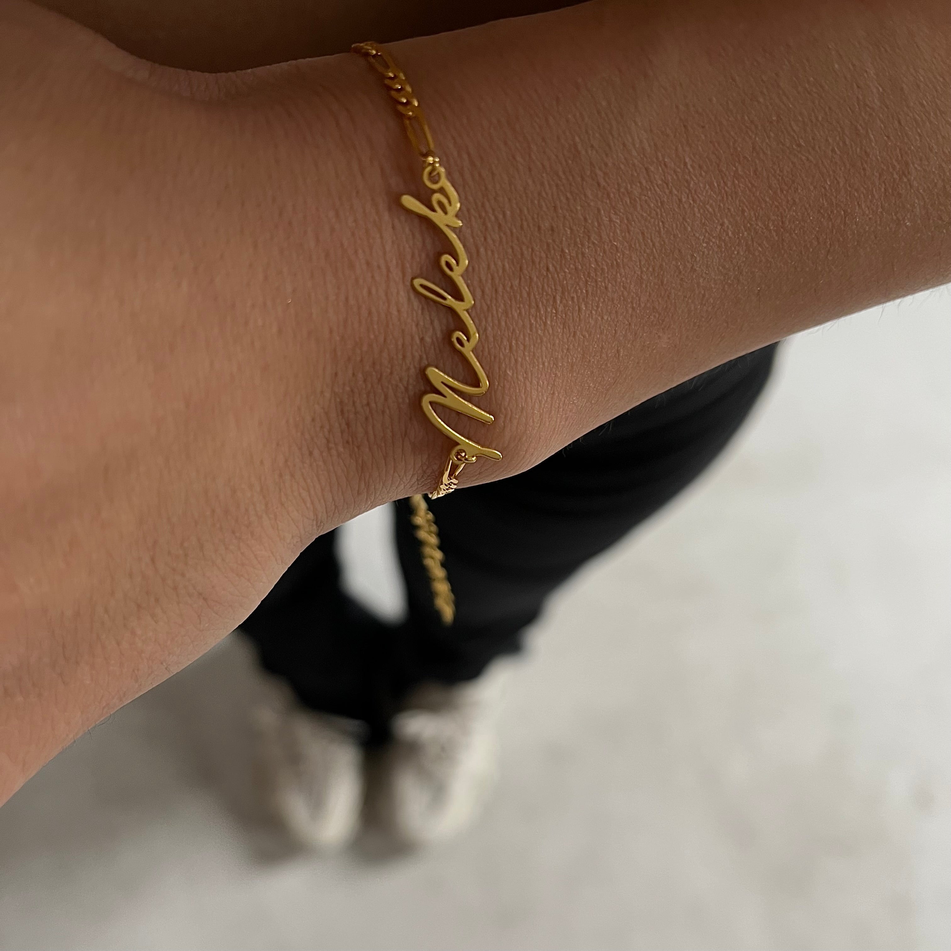 SIGNATUR NAMENS ARMKETTE FIGARO aus 925 Silber - Eleganter Halskette - AURIME