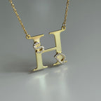 BIG BUCHSTABEN HALSKETTE MIT INITIALEN aus 925 Silber - Eleganter Halskette - AURIME