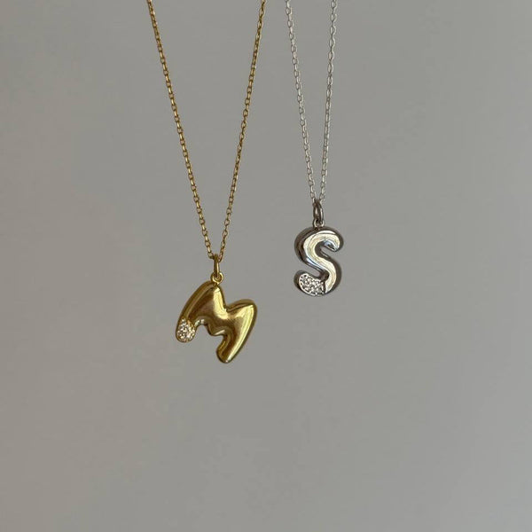 BABS MIA BUCHSTABENKETTE aus 925 Silber - Eleganter Halskette - AURIME