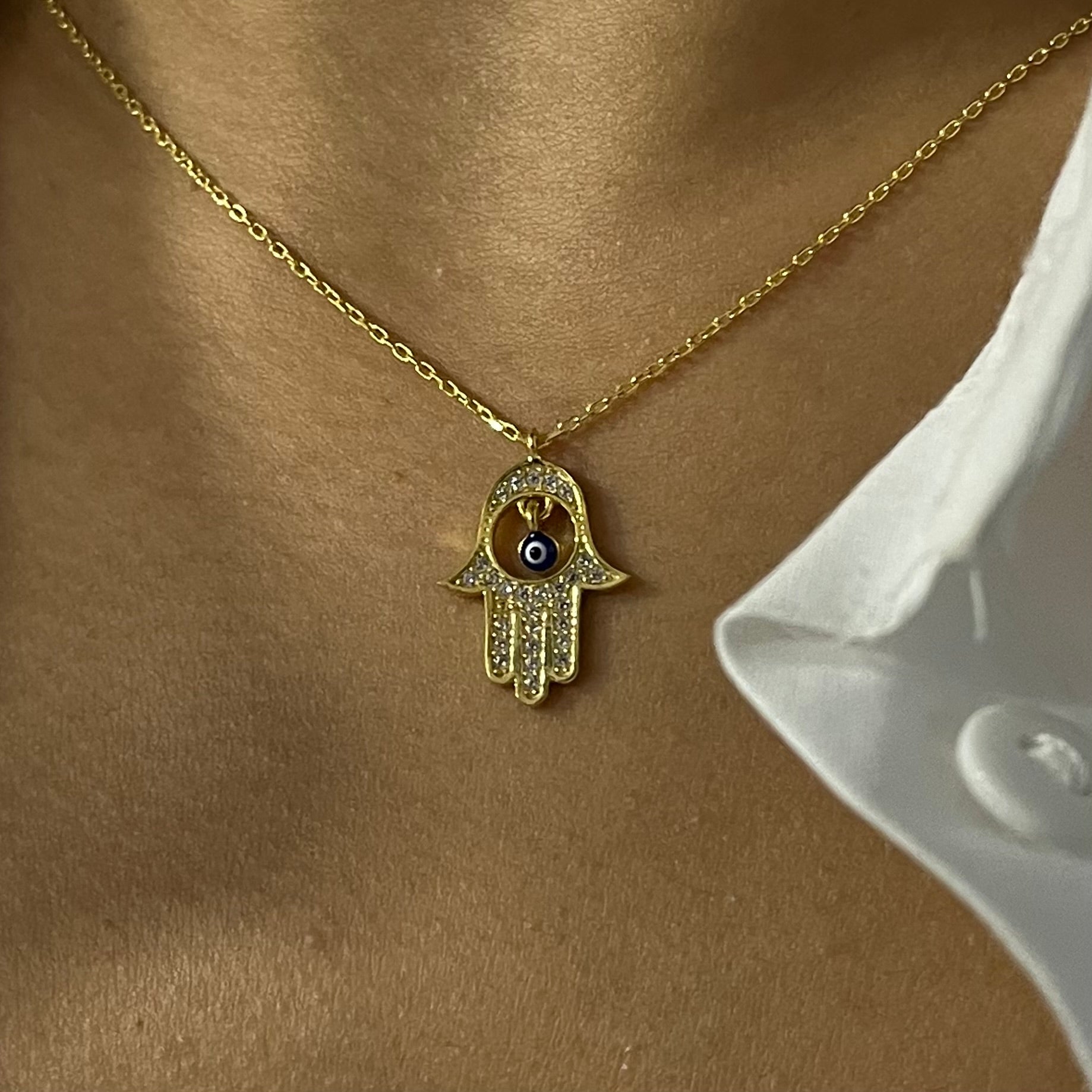 FATIMA ZIRKONIA KETTE aus 925 Silber - Eleganter Halskette - AURIME