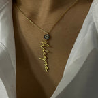 SIGNATUR NAMENSKETTE MIT NAZARSTEIN aus 925 Silber - Eleganter Halskette - AURIME