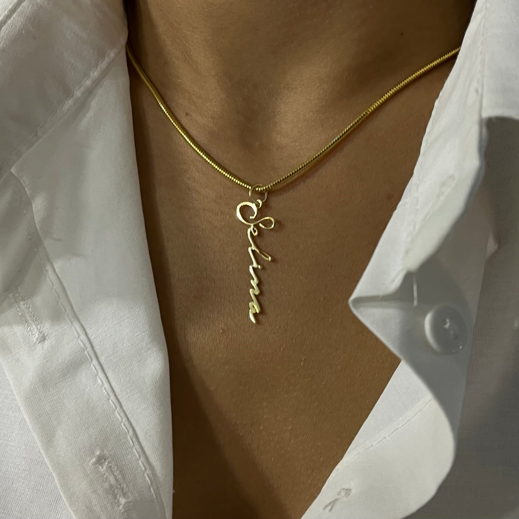 SIGNATUR NAMENSKETTE ITALI aus 925 Silber - Eleganter Halskette - AURIME