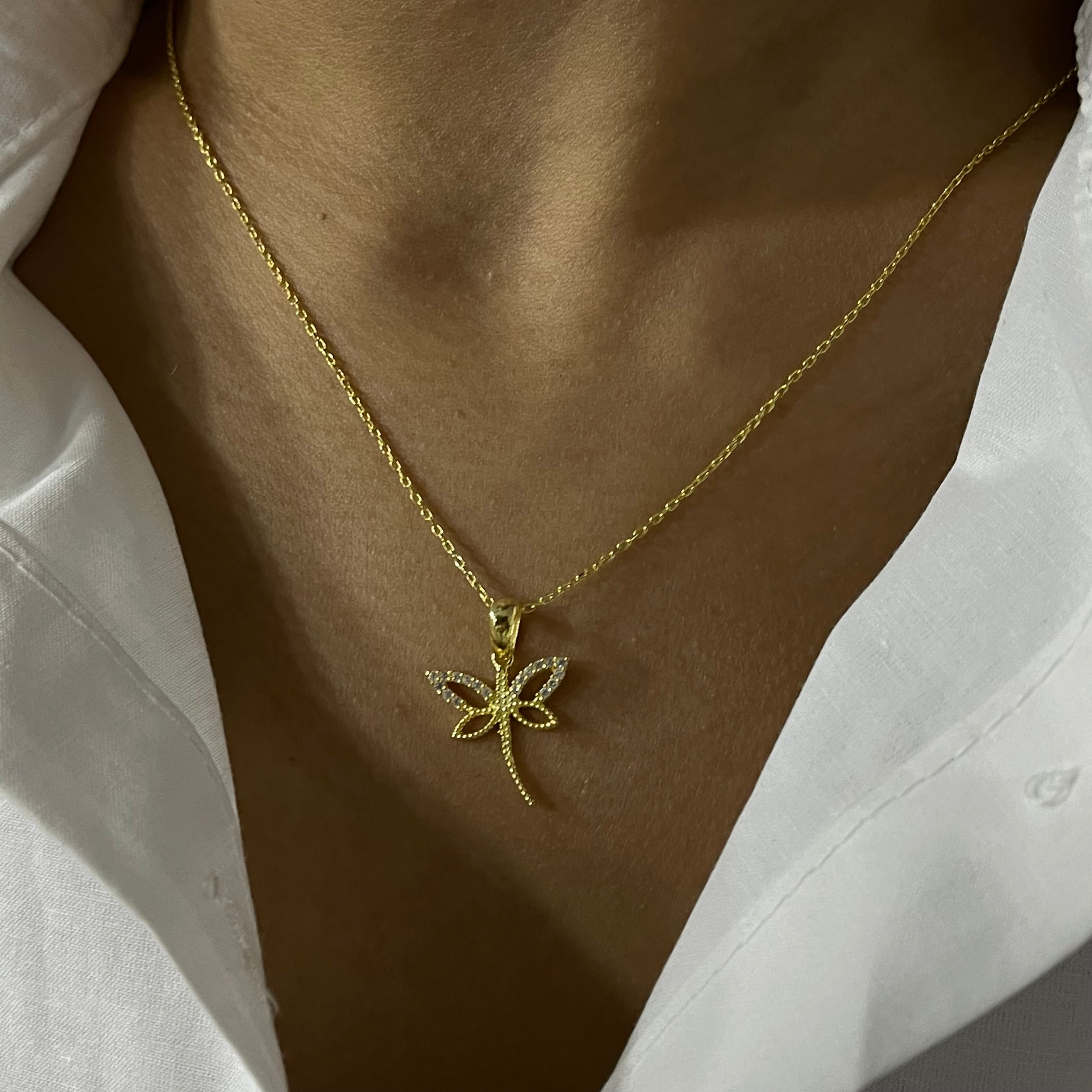 MINI LIBELLE KETTE aus 925 Silber - Eleganter Halskette - AURIME