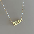 PEARL NAMENSKETTE aus 925 Silber - Eleganter Halskette - AURIME