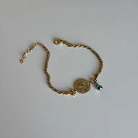 Silbernes WIRBEL RESAT NAZAR Armband von AURIME, 925er Silber, mit spiralförmigem Design und Nazar-Motiv, detailreich und elegant.