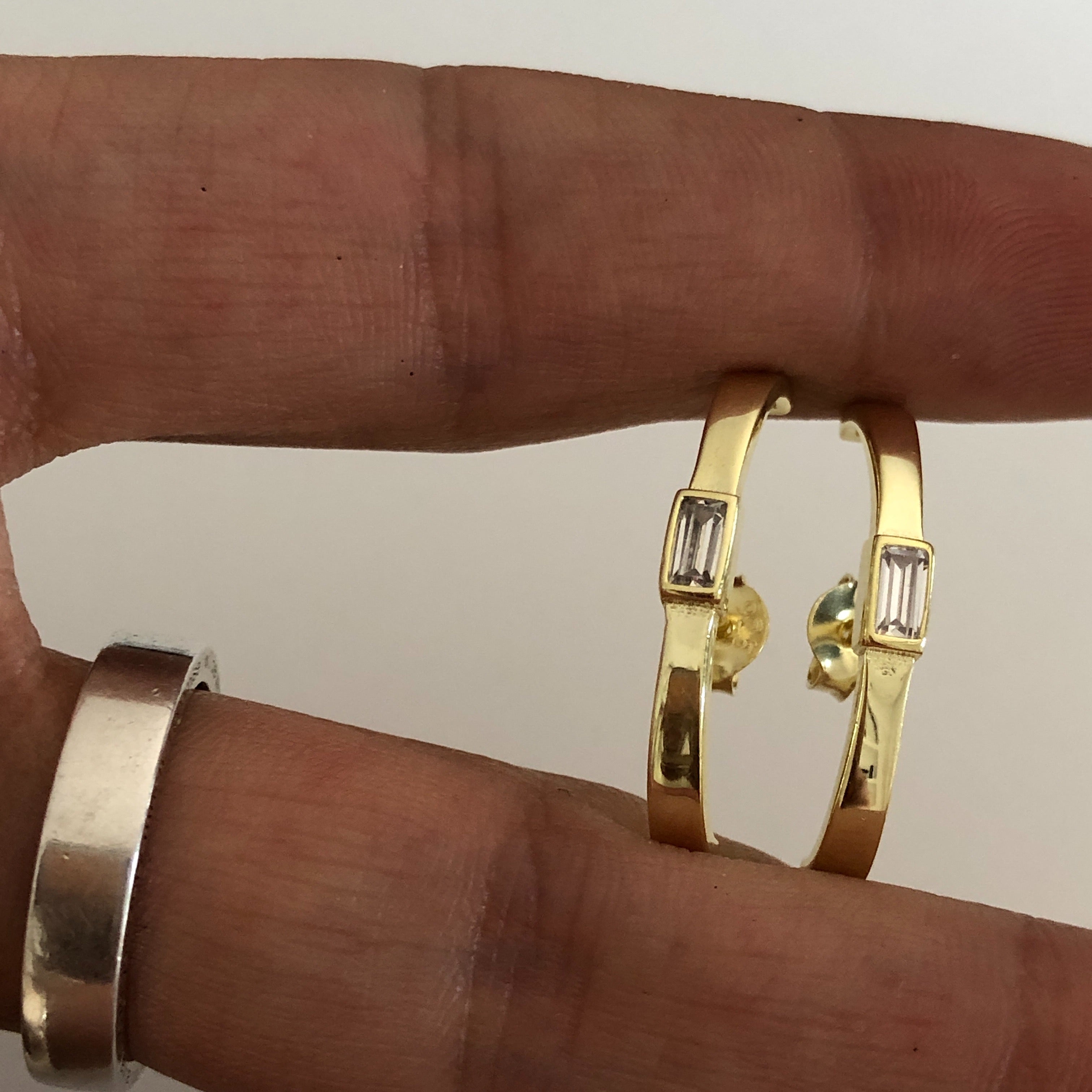 LANGE BAGUETTE OHRRING aus 925 Silber - Eleganter Ohrringe - AURIME