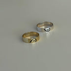 BUCHSTABEN HERZ  PARTNER RINGE | 925 SILBER