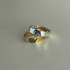 BUCHSTABEN HERZ  PARTNER RINGE | 925 SILBER