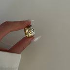 BUCHSTABEN HERZ  PARTNER RINGE | 925 SILBER