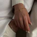 FIGARO BUCHSTABEN PARTNERARMBAND aus 925 Silber - Eleganter Armband - AURIME