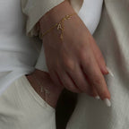SLIM SNAKE SKIN BUCHSTABEN PARTNERARMBAND  | 925 SILBER