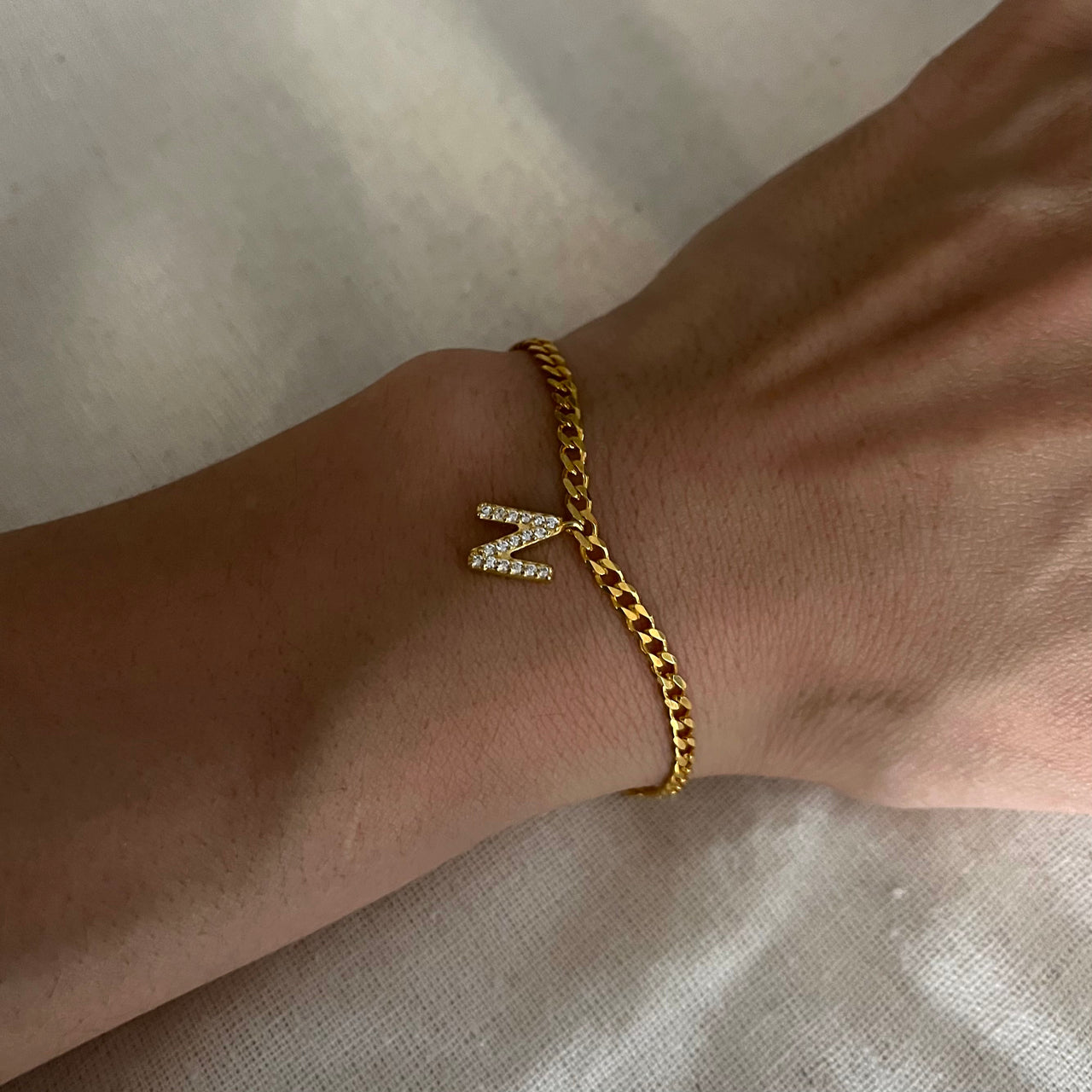 Armkette Gourmet mit Buchstabe - 925 SILBER aus 925 Silber - Eleganter Halskette - AURIME