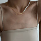 PERLEN ANKER KOMBI SIGNATUR NAMENSKETTE aus 925 Silber - Eleganter Halskette - AURIME