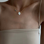 FATIMAS HAND OPAL KETTE MIT NAZAR WHITE aus 925 Silber - Eleganter Halskette - AURIME