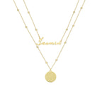 VINTAGE NAMENSKETTE MIT PLÄTTCHEN aus 925 Silber - Eleganter Halskette - AURIME