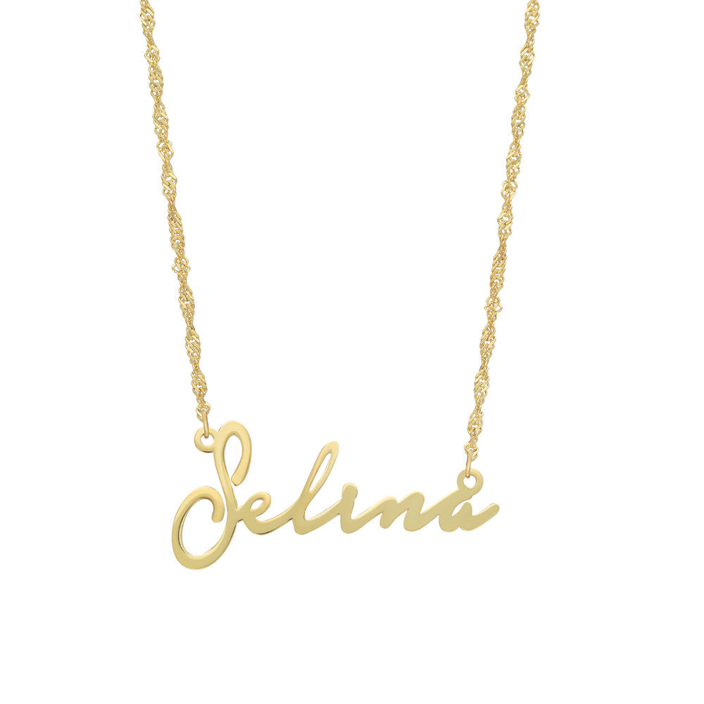 WAVE NAMENSKETTE aus 925 Silber - Eleganter Halskette - AURIME