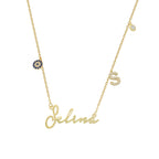 NAMENSKETTE NOTERA MIT INITIAL UND NAZAR aus 925 Silber - Eleganter Halskette - AURIME