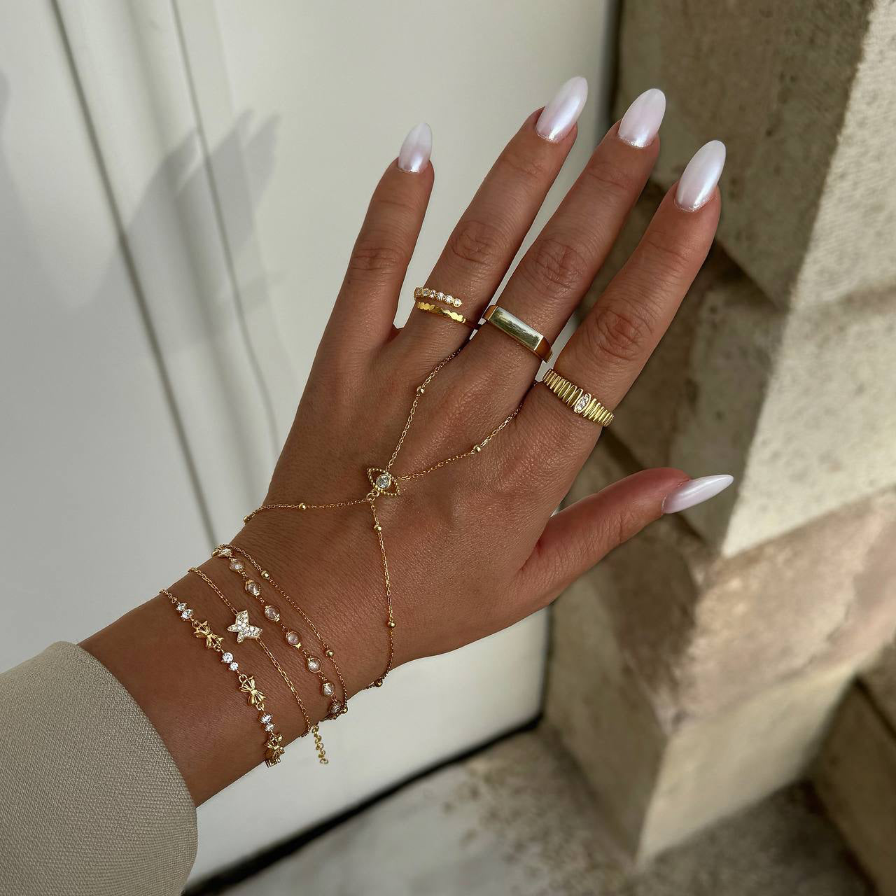 ZIRKONIA AUGE HANDKETTE aus 925 Silber - Eleganter Halskette - AURIME