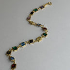 QUADRATISCHER STEIN BUNTES ARMBAND aus 925 Silber - Eleganter Armband - AURIME