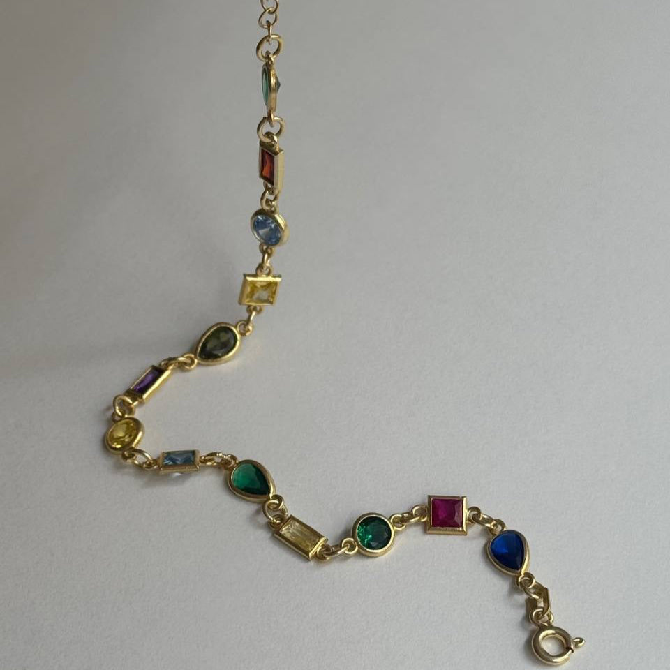 ASYMMETRISCHES FARBIGES ARMBAND | 925 SILBER