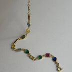 ASYMMETRISCHES FARBIGES ARMBAND aus 925 Silber - Eleganter Armband - AURIME